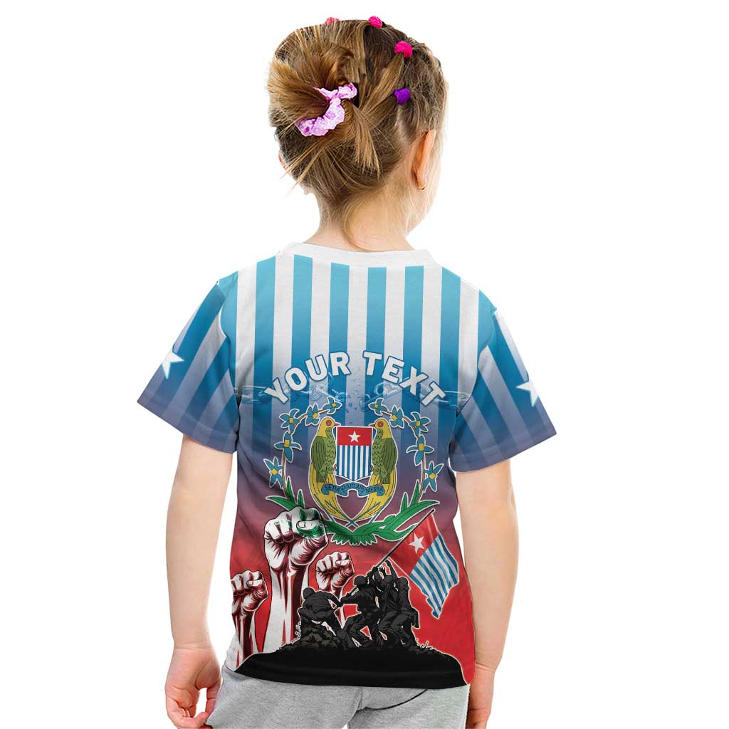 Personalised Free West Papua Kid T Shirt One People One Soul Unique Style LT05 - Polynesian Pride
