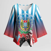 Personalised Free West Papua Kimono Sleeve Blouse One People One Soul Unique Style LT05 Female Blue - Polynesian Pride