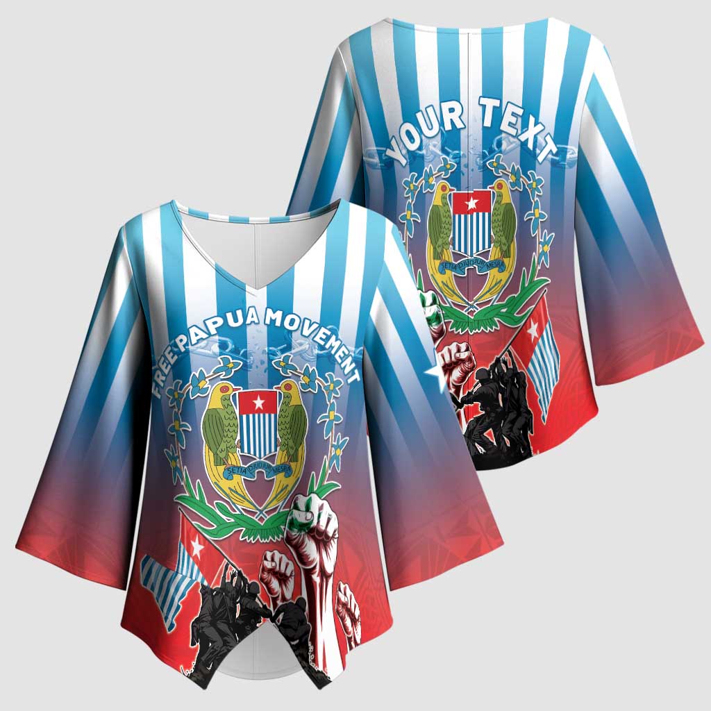 Personalised Free West Papua Kimono Sleeve Blouse One People One Soul Unique Style LT05 - Polynesian Pride