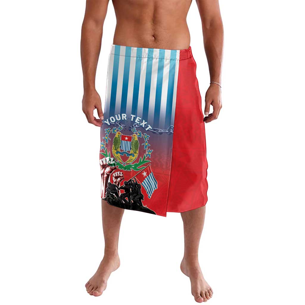 Personalised Free West Papua Lavalava One People One Soul Unique Style LT05 Blue - Polynesian Pride