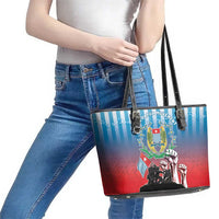 Free West Papua Leather Tote Bag One People One Soul Unique Style - Polynesian Pride