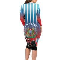 Personalised Free West Papua Long Sleeve Bodycon Dress One People One Soul Unique Style - Polynesian Pride