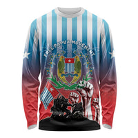 Personalised Free West Papua Long Sleeve Shirt One People One Soul Unique Style LT05 Unisex Blue - Polynesian Pride
