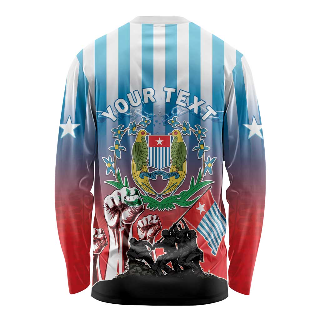 Personalised Free West Papua Long Sleeve Shirt One People One Soul Unique Style LT05 - Polynesian Pride