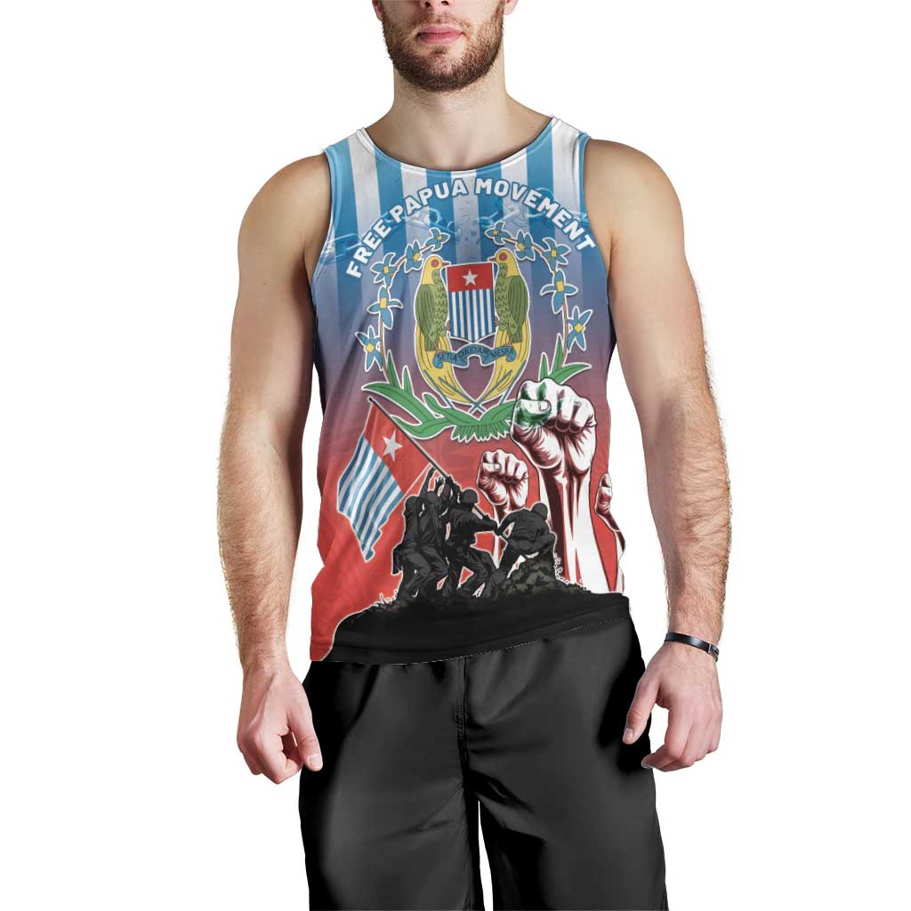 Personalised Free West Papua Men Tank Top One People One Soul Unique Style LT05 - Polynesian Pride