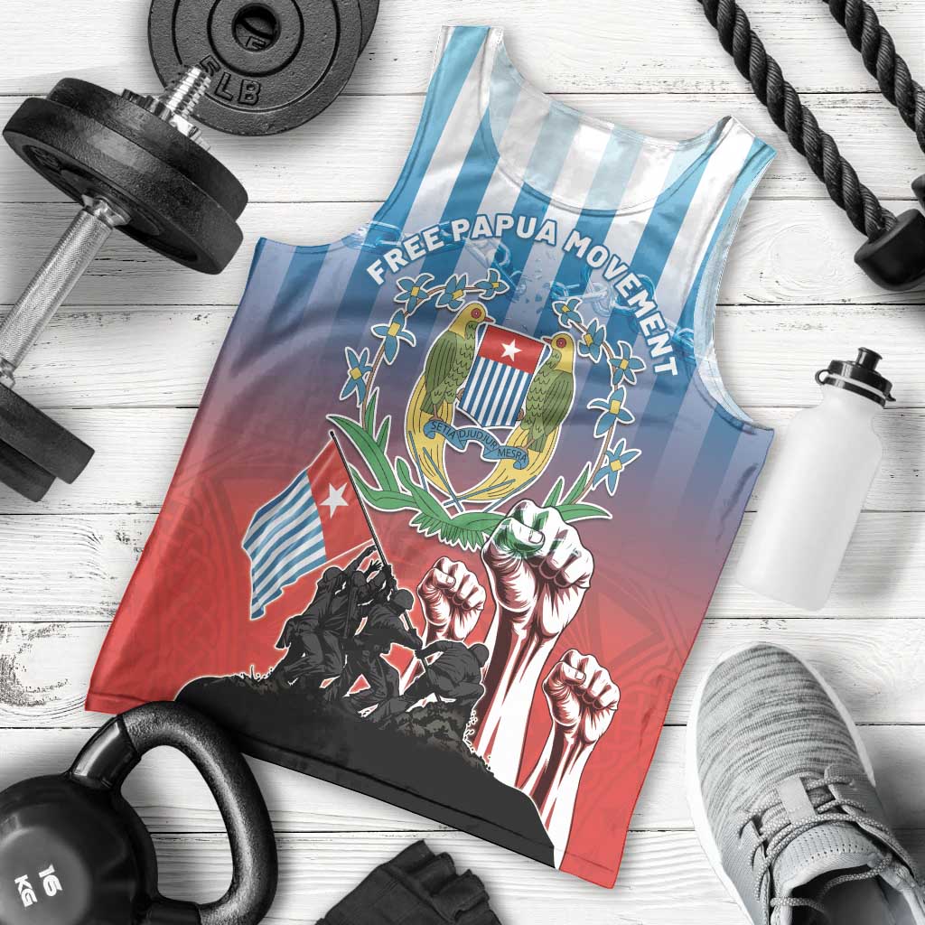 Personalised Free West Papua Men Tank Top One People One Soul Unique Style LT05 - Polynesian Pride