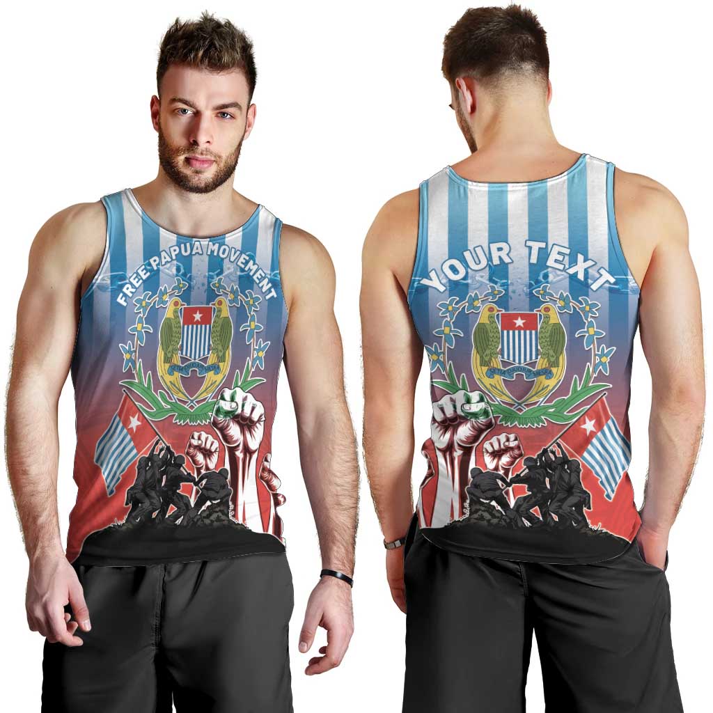Personalised Free West Papua Men Tank Top One People One Soul Unique Style LT05 - Polynesian Pride