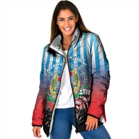 Personalised Free West Papua Padded Jacket One People One Soul Unique Style LT05 Women Blue - Polynesian Pride