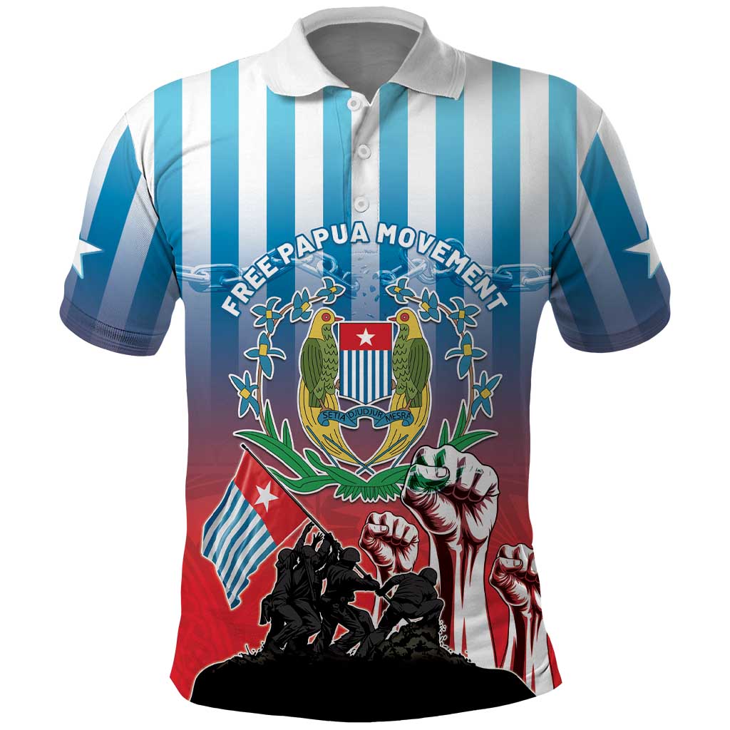 Personalised Free West Papua Polo Shirt One People One Soul Unique Style LT05 Blue - Polynesian Pride