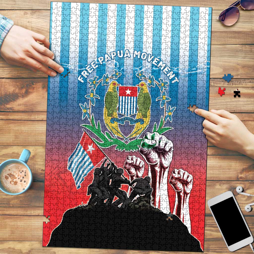 Free West Papua Puzzle One People One Soul Unique Style LT05 Blue - Polynesian Pride