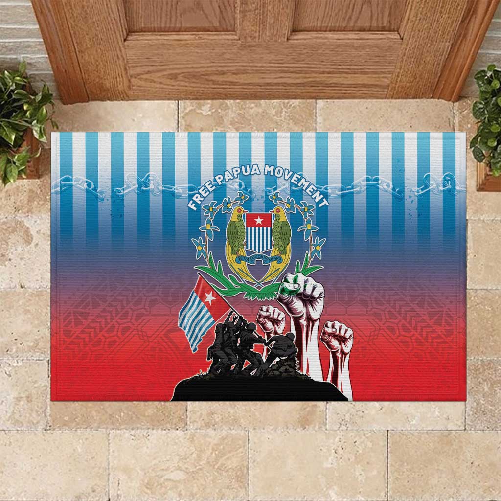 Free West Papua Rubber Doormat One People One Soul Unique Style - Polynesian Pride