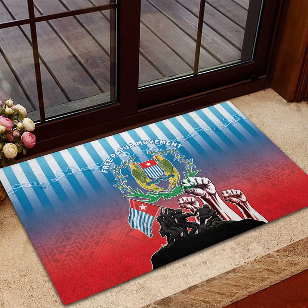 Free West Papua Rubber Doormat One People One Soul Unique Style - Polynesian Pride