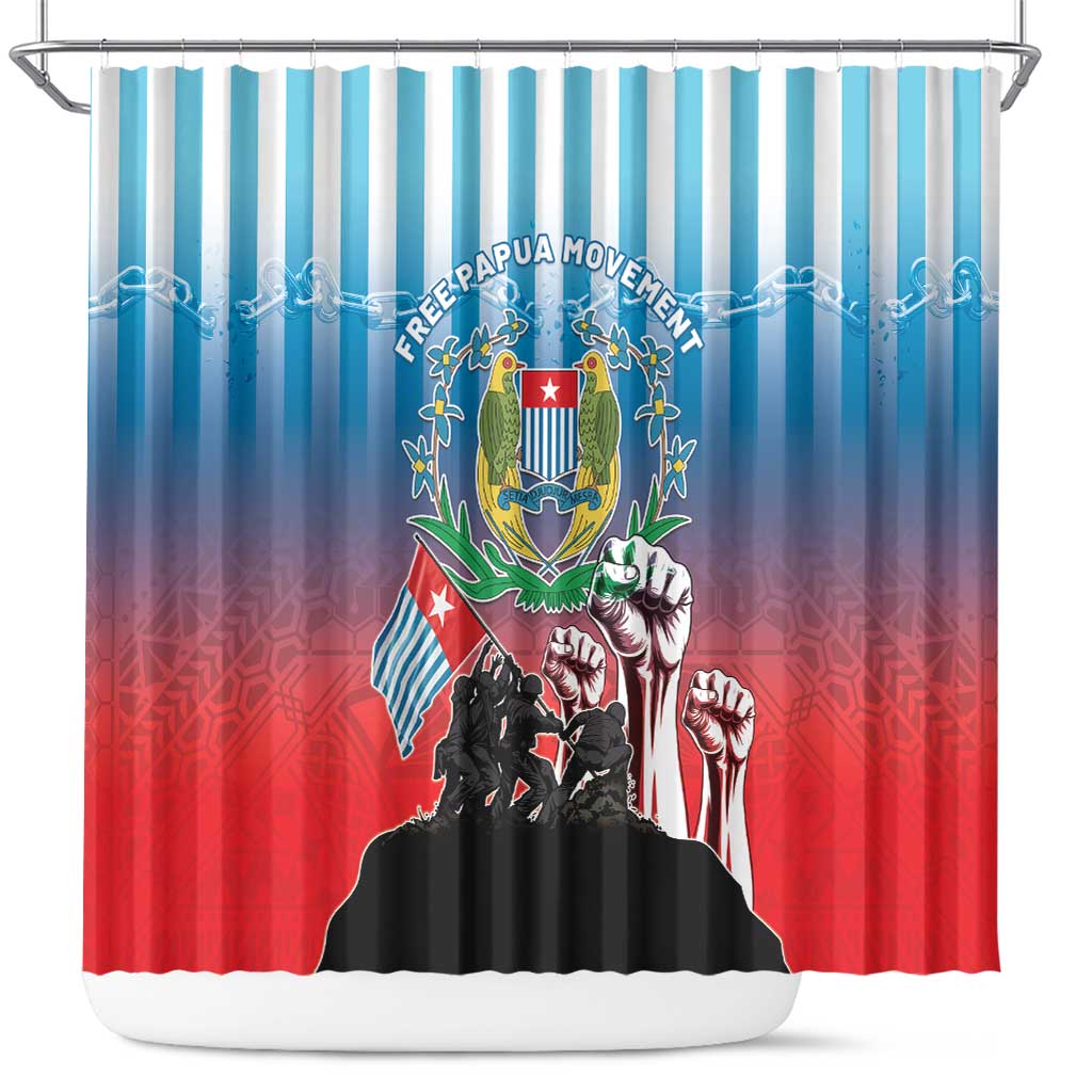 Free West Papua Shower Curtain One People One Soul Unique Style LT05 Blue - Polynesian Pride