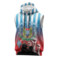 Personalised Free West Papua Sleeveless Hoodie One People One Soul Unique Style LT05 Blue - Polynesian Pride