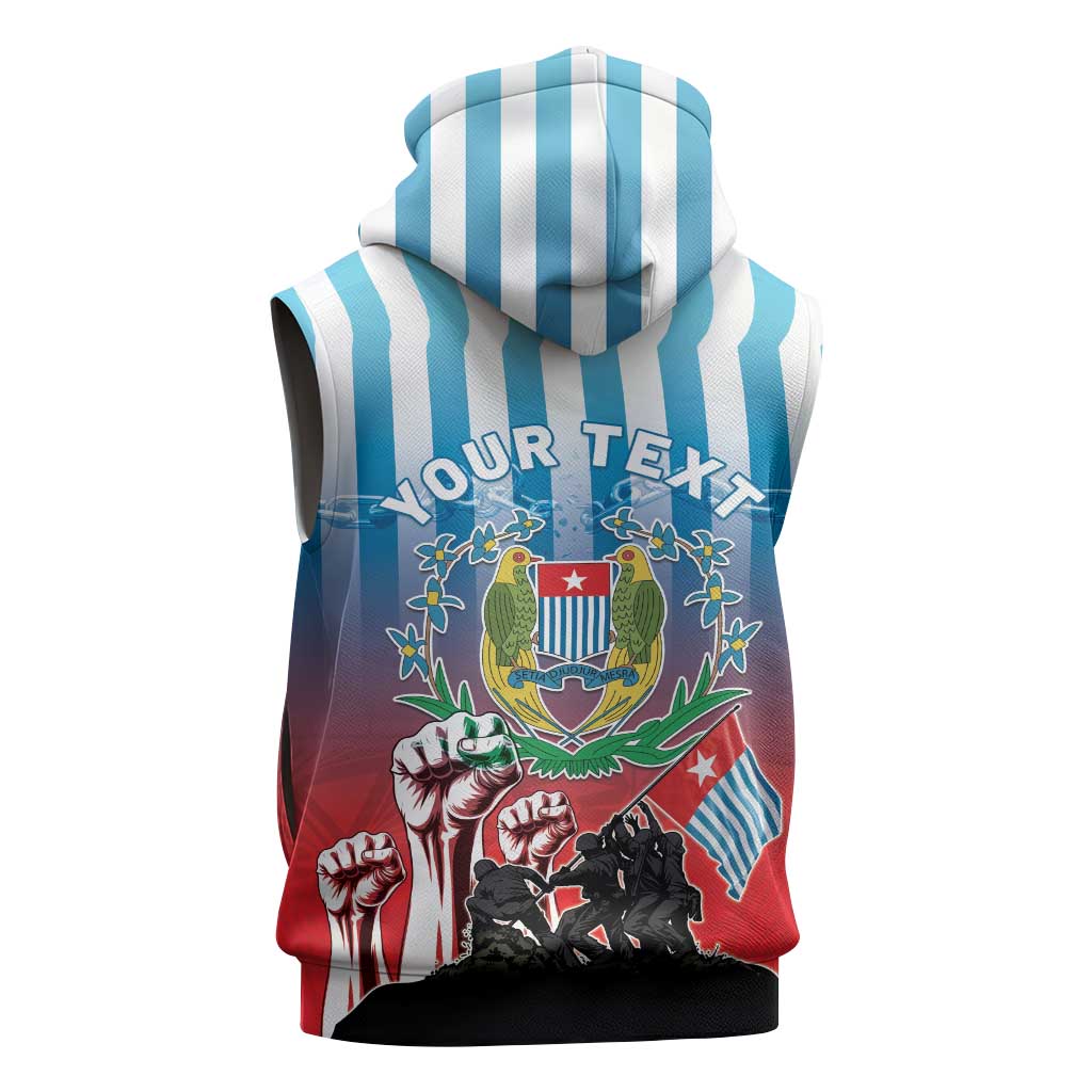 Personalised Free West Papua Sleeveless Hoodie One People One Soul Unique Style LT05 - Polynesian Pride