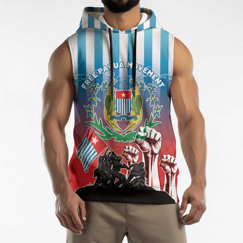 Personalised Free West Papua Sleeveless Hoodie One People One Soul Unique Style LT05 - Polynesian Pride