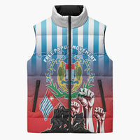 Personalised Free West Papua Sleeveless Puffer Jacket One People One Soul Unique Style LT05 Unisex Blue - Polynesian Pride