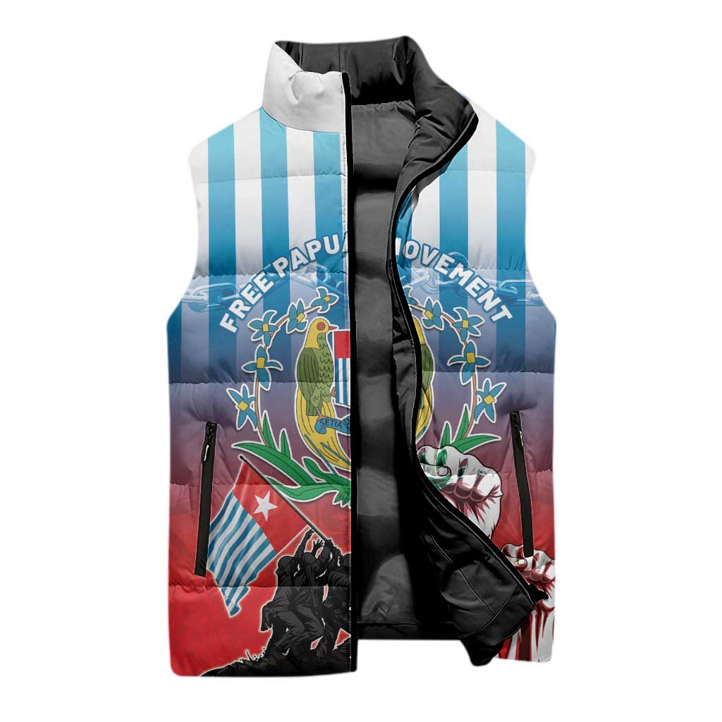 Personalised Free West Papua Sleeveless Puffer Jacket One People One Soul Unique Style LT05 - Polynesian Pride