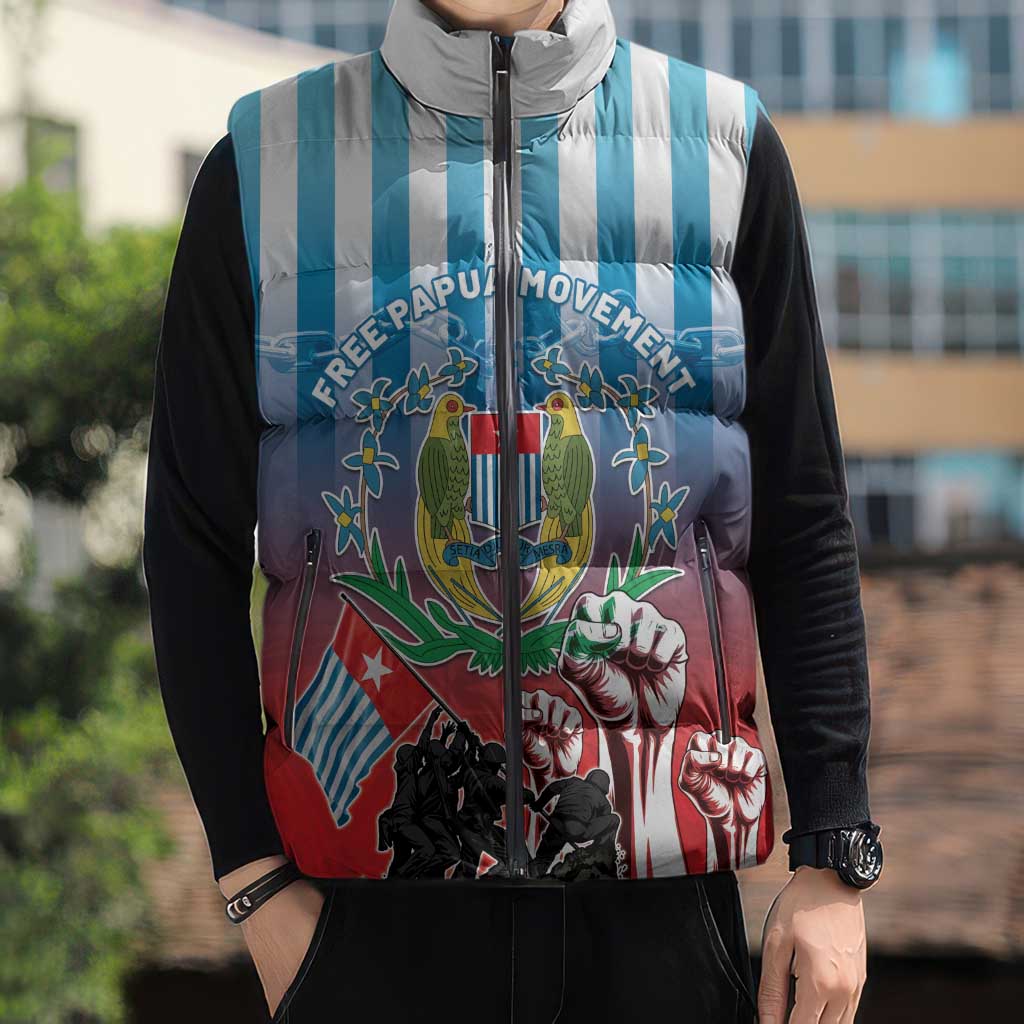 Personalised Free West Papua Sleeveless Puffer Jacket One People One Soul Unique Style LT05 - Polynesian Pride