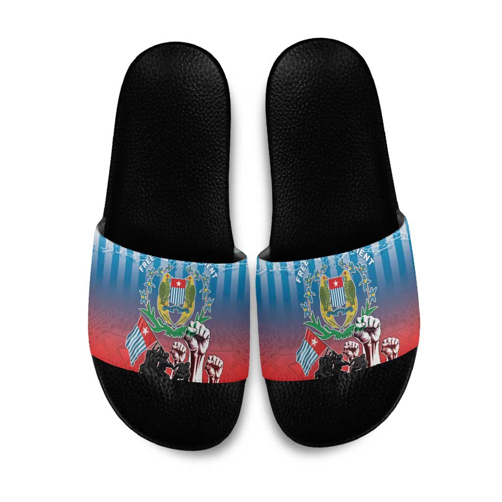 Free West Papua Slide Sandals One People One Soul Unique Style - Polynesian Pride