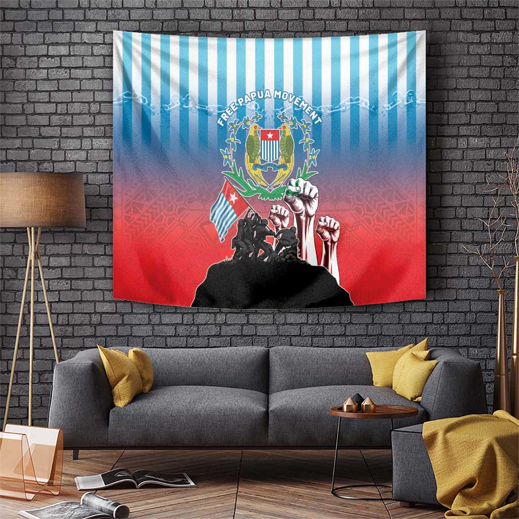 Free West Papua Tapestry One People One Soul Unique Style LT05 Blue - Polynesian Pride