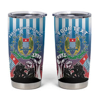 Personalised Free West Papua Tumbler Cup One People One Soul Unique Style LT05 Blue - Polynesian Pride