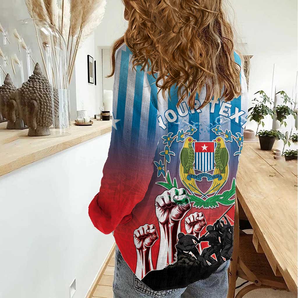Personalised Free West Papua Women Casual Shirt One People One Soul Unique Style LT05 - Polynesian Pride