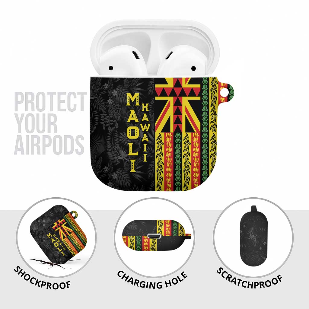 Hawaii Maoli Spirit AirPods Case Kakau Pattern With Flower Lei LT05 - Polynesian Pride