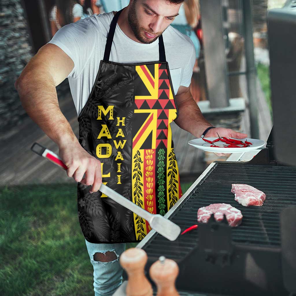 Hawaii Maoli Spirit Apron Kakau Pattern With Flower Lei - Polynesian Pride