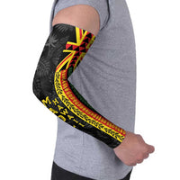 Hawaii Maoli Spirit Arm Sleeves Kakau Pattern With Flower Lei LT05 - Polynesian Pride