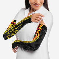 Hawaii Maoli Spirit Arm Sleeves Kakau Pattern With Flower Lei LT05 - Polynesian Pride