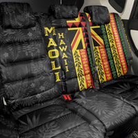 Hawaii Maoli Spirit Back Car Seat Cover Kakau Pattern With Flower Lei LT05 - Polynesian Pride