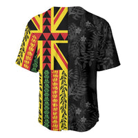 Hawaii Maoli Spirit Baseball Jersey Kakau Pattern With Flower Lei LT05 - Polynesian Pride