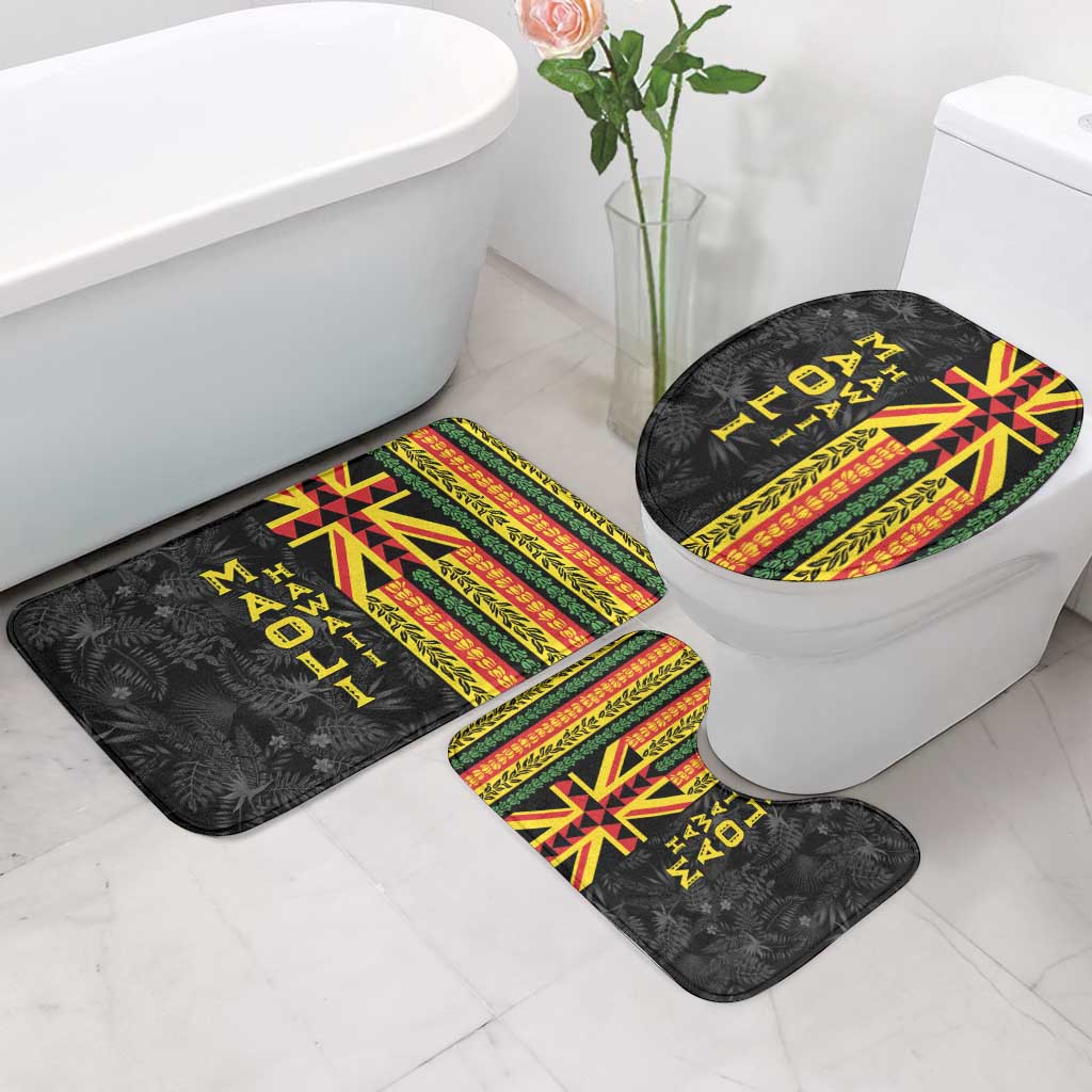 Hawaii Maoli Spirit Bathroom Set Kakau Pattern With Flower Lei - Polynesian Pride
