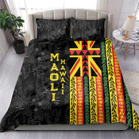 Hawaii Maoli Spirit Bedding Set Kakau Pattern With Flower Lei LT05 - Polynesian Pride