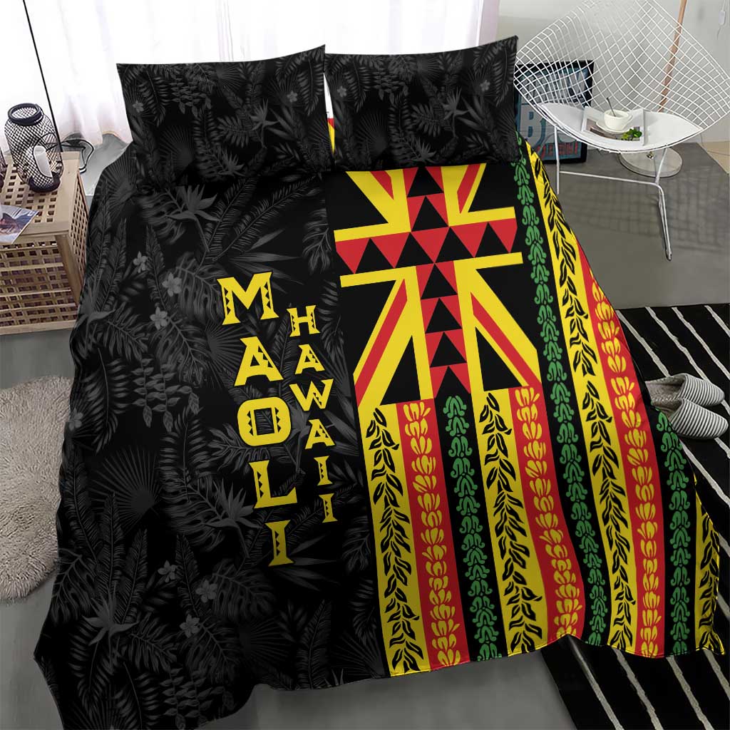 Hawaii Maoli Spirit Bedding Set Kakau Pattern With Flower Lei LT05 - Polynesian Pride