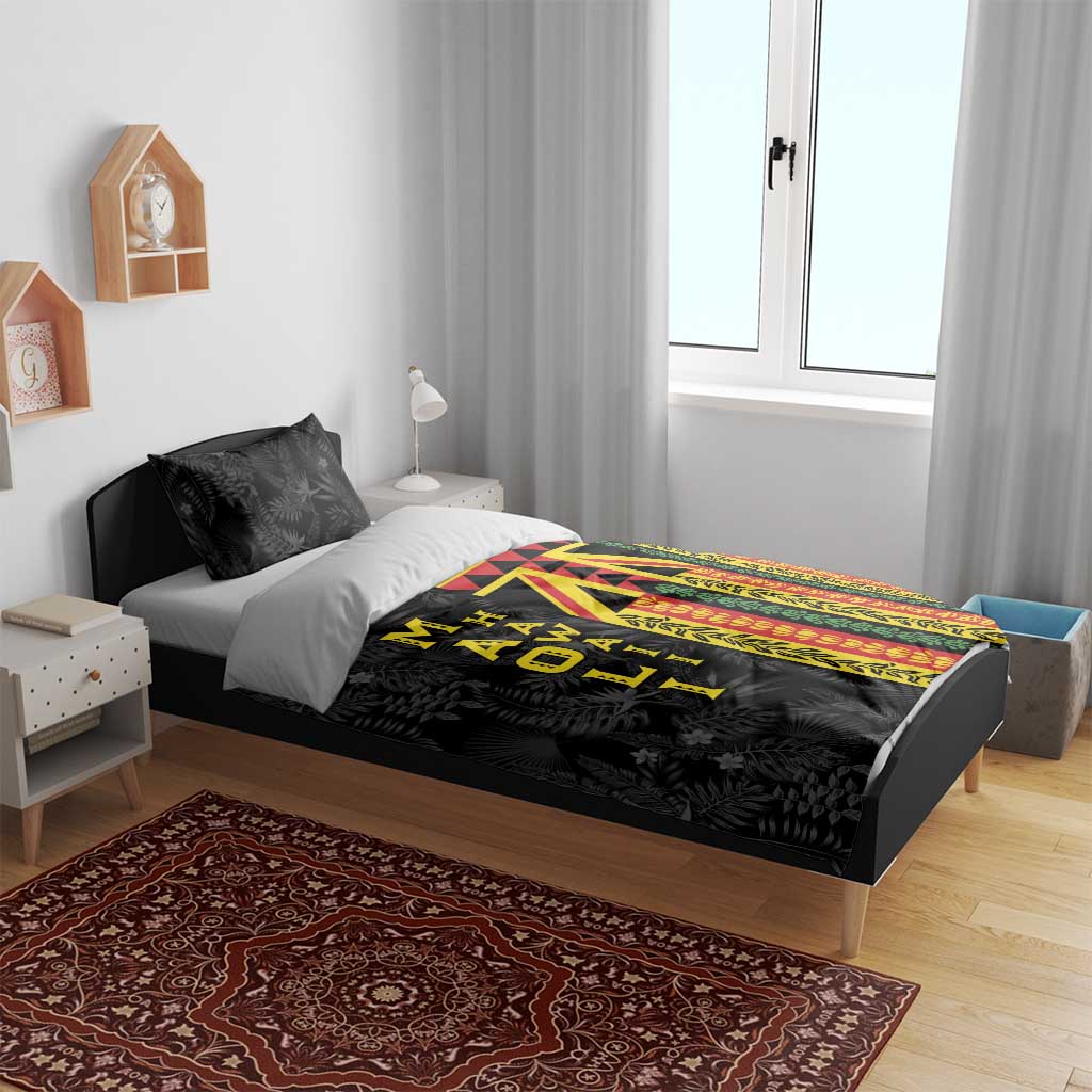 Hawaii Maoli Spirit Bedding Set Kakau Pattern With Flower Lei LT05 - Polynesian Pride