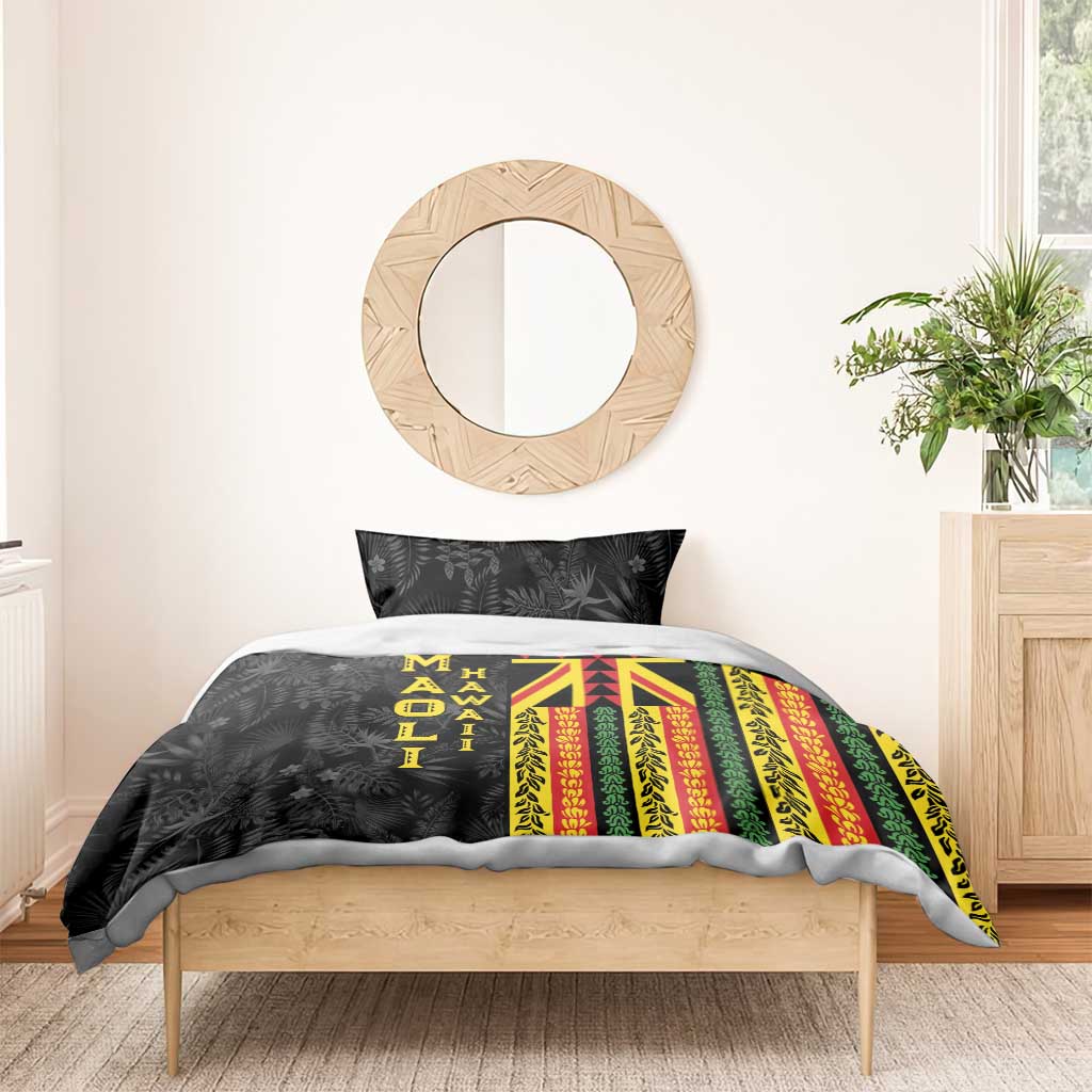 Hawaii Maoli Spirit Bedding Set Kakau Pattern With Flower Lei LT05 - Polynesian Pride