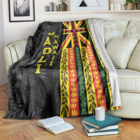 Hawaii Maoli Spirit Blanket Kakau Pattern With Flower Lei - Polynesian Pride