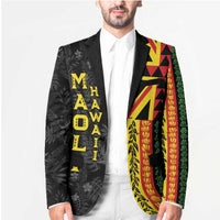 Hawaii Maoli Spirit Blazer Kakau Pattern With Flower Lei - Polynesian Pride