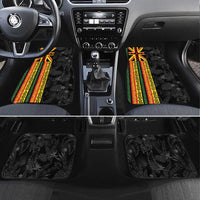 Hawaii Maoli Spirit Car Mats Kakau Pattern With Flower Lei - Polynesian Pride