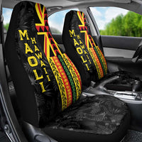 Hawaii Maoli Spirit Car Seat Cover Kakau Pattern With Flower Lei - Polynesian Pride