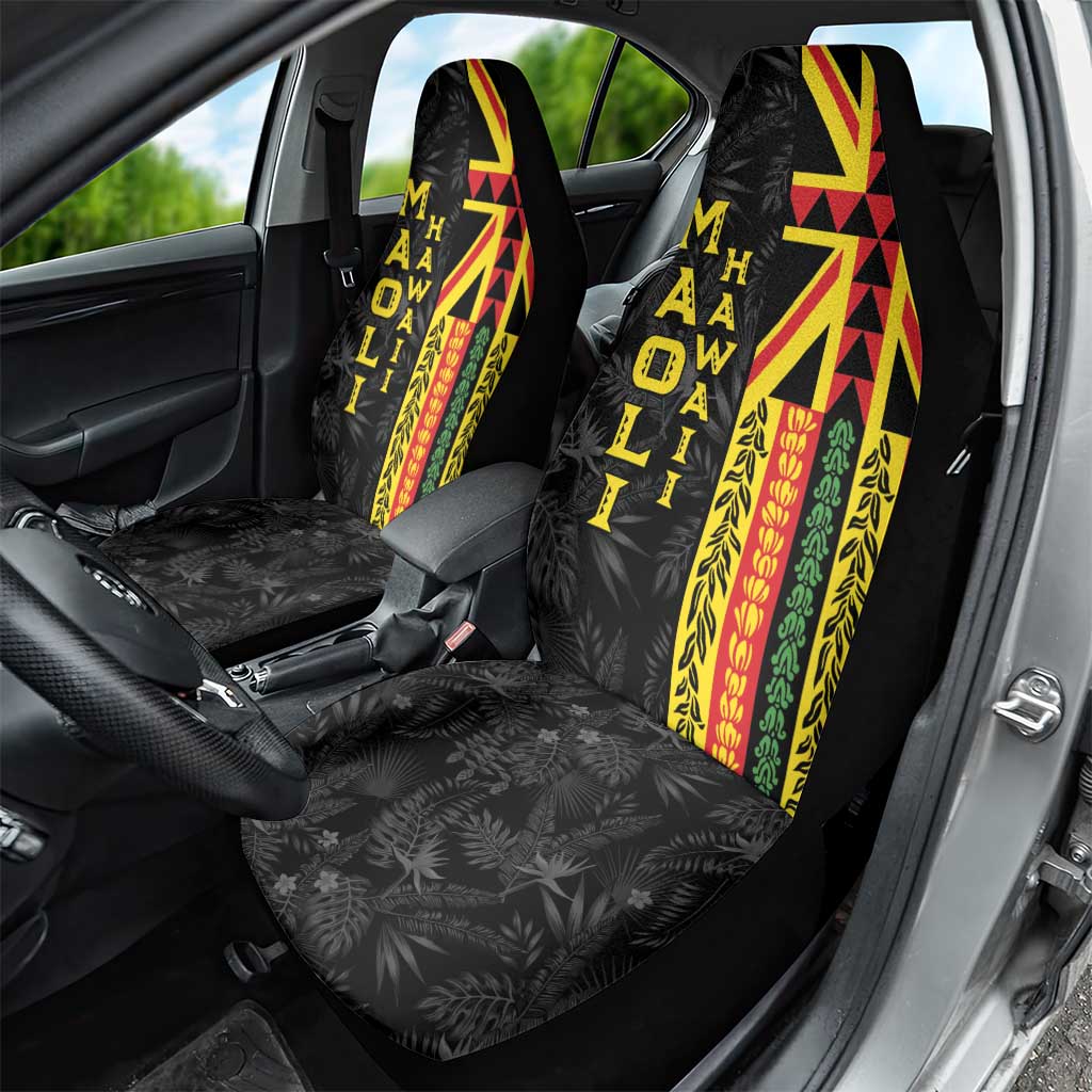 Hawaii Maoli Spirit Car Seat Cover Kakau Pattern With Flower Lei - Polynesian Pride
