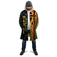 Hawaii Maoli Spirit Cloak Kakau Pattern With Flower Lei - Polynesian Pride
