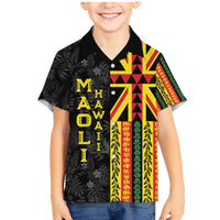 Hawaii Maoli Spirit Family Matching Mermaid Dress and Hawaiian Shirt Kakau Pattern With Flower Lei - Polynesian Pride