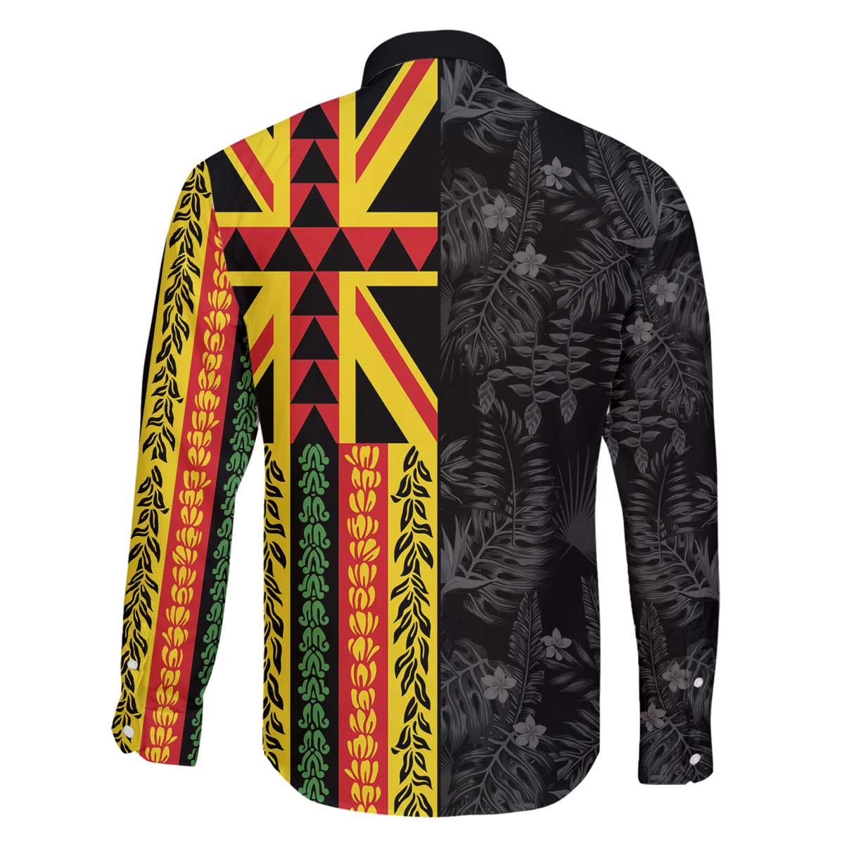 Hawaii Maoli Spirit Family Matching Off The Shoulder Long Sleeve Dress and Hawaiian Shirt Kakau Pattern With Flower Lei - Polynesian Pride