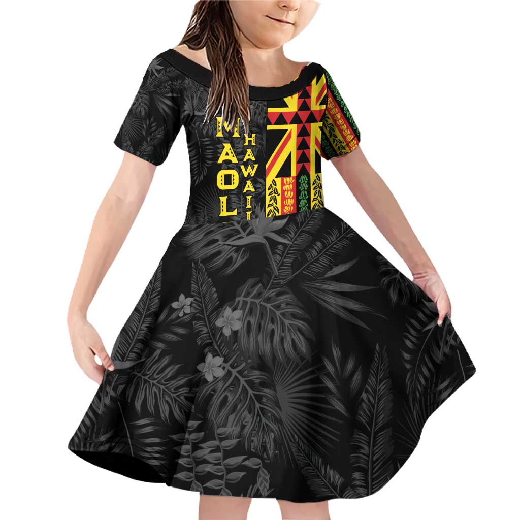 Hawaii Maoli Spirit Family Matching Off Shoulder Short Dress and Hawaiian Shirt Kakau Pattern With Flower Lei - Polynesian Pride