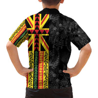 Hawaii Maoli Spirit Family Matching Puletasi and Hawaiian Shirt Kakau Pattern With Flower Lei - Polynesian Pride