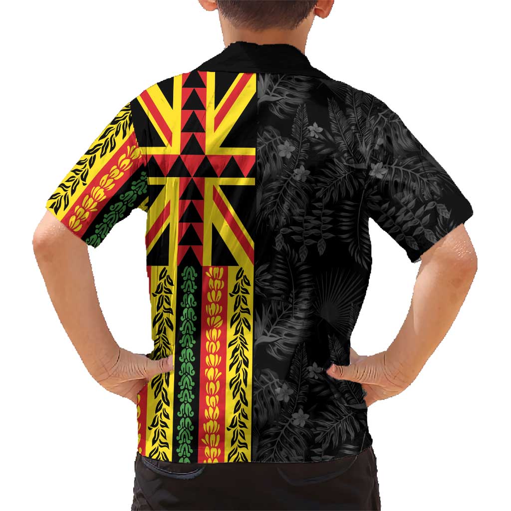 Hawaii Maoli Spirit Kid Hawaiian Shirt Kakau Pattern With Flower Lei LT05 - Polynesian Pride