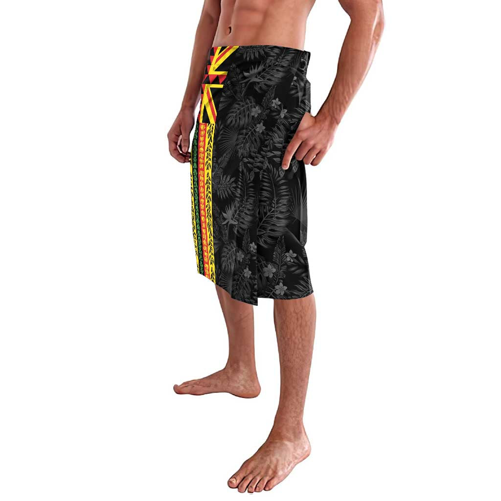 Hawaii Maoli Spirit Lavalava Kakau Pattern With Flower Lei LT05 - Polynesian Pride